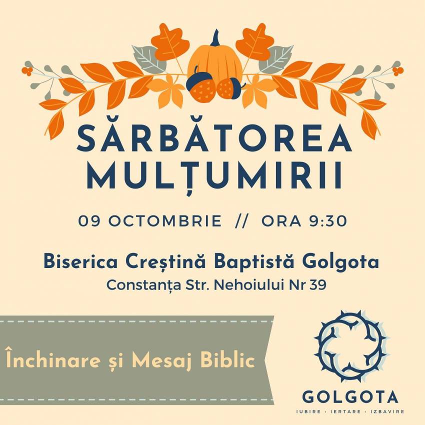 Sărbătoarea Mulțumirii la Biserica Golgota Constanţa