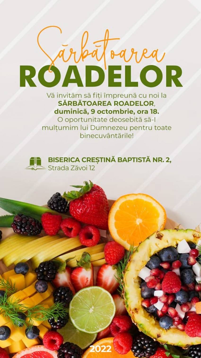 Sărbătoarea Roadelor la Biserica Baptistă Nr. 2 Timișoara
