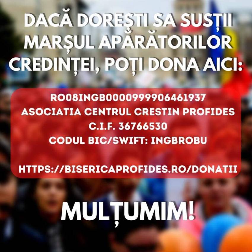 Susține Marșul Apărătorilor Credinței!