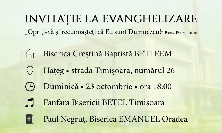 Paul Negruț la Biserica Betleem Hațeg