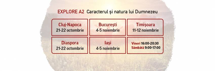 Cursul Ellel „Caracterul și natura lui Dumnezeu” la Cluj-Napoca, București, Iași și Timișoara