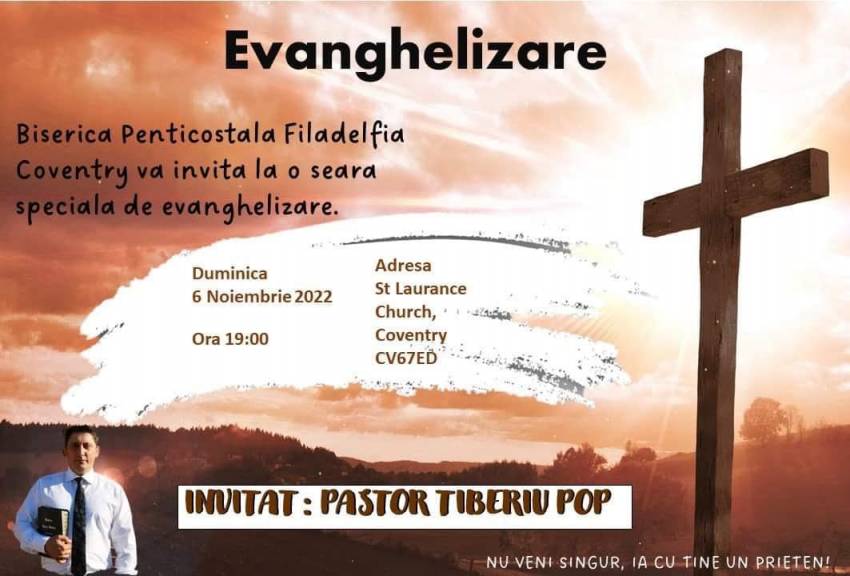 Tiberiu Pop la Biserica Filadelfia Coventry