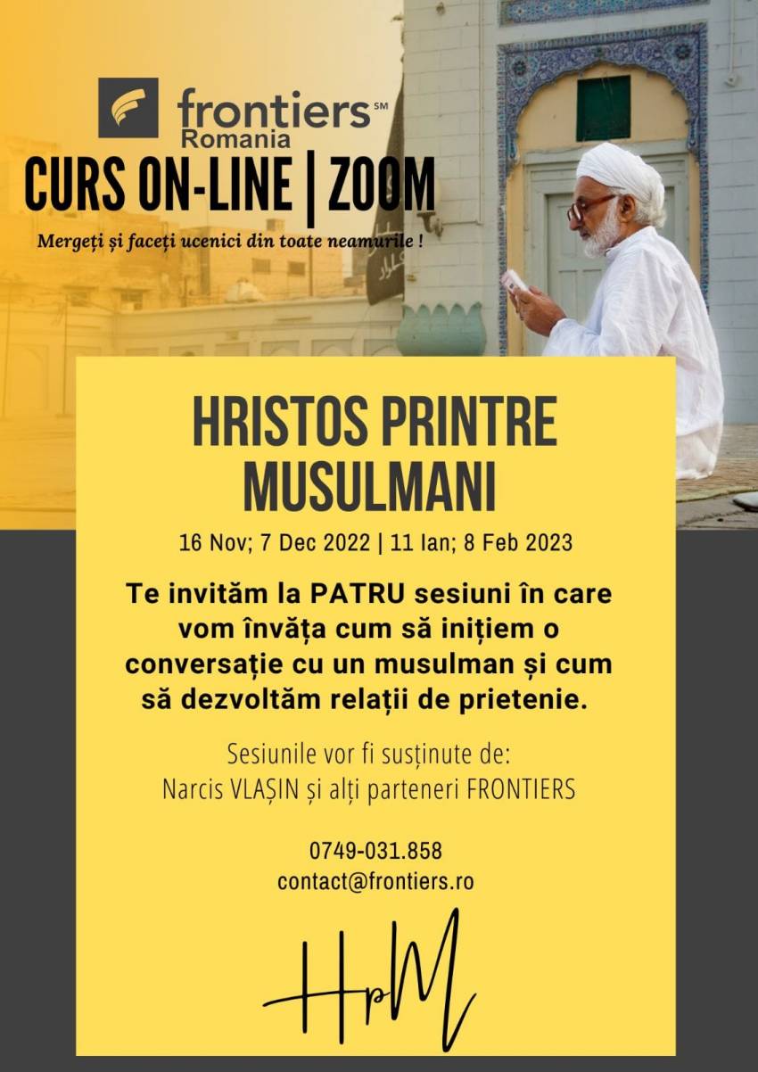 Curs online Frontiers România: Hristos printre musulmani