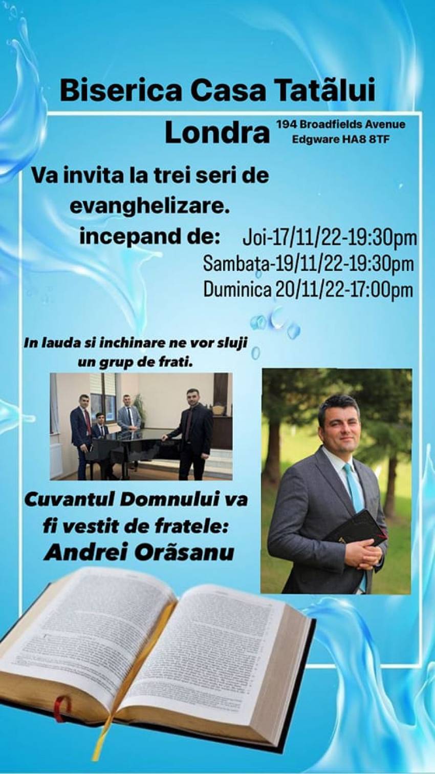 Seri de evanghelizare la Biserica Casa Tatălui Londra