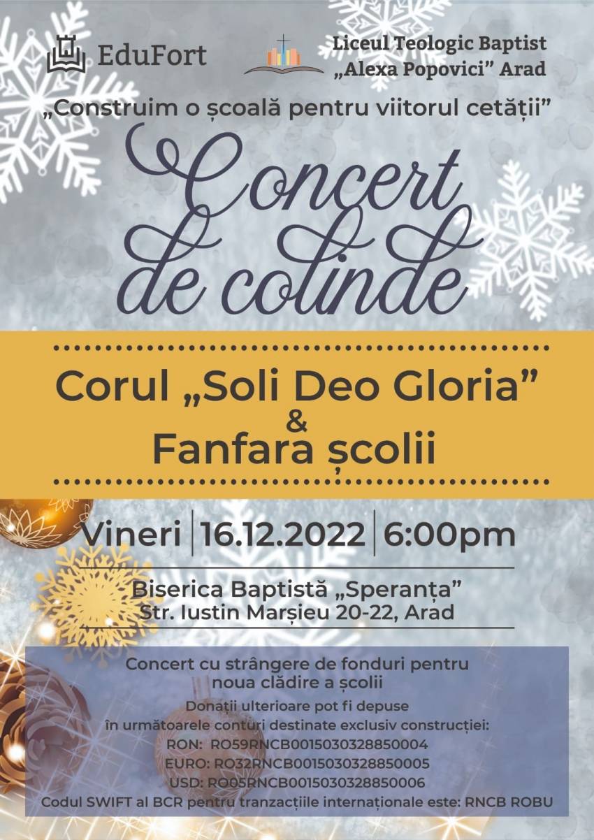 Concert de colinde la Biserica Speranța Arad