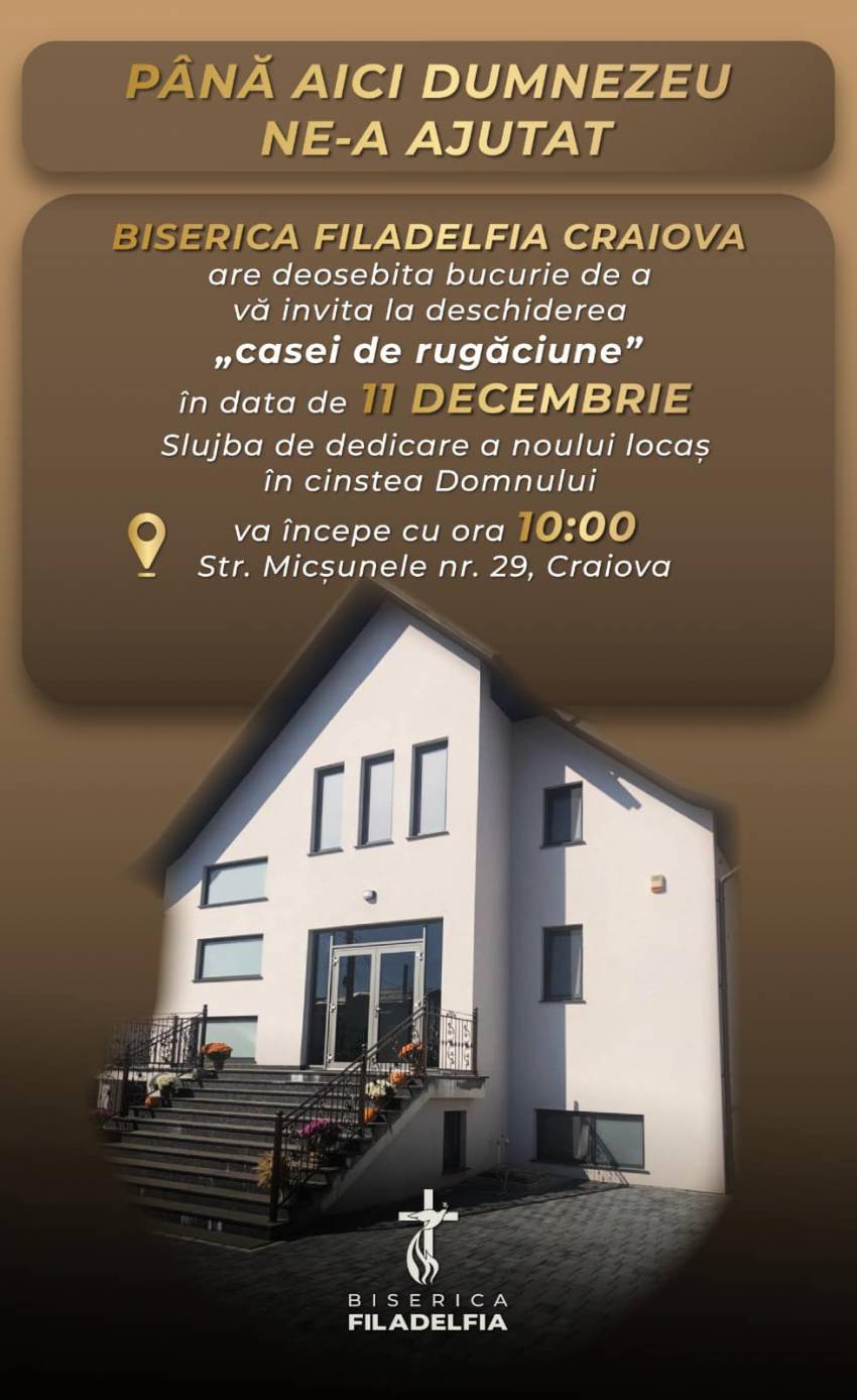 Inaugurarea Bisericii Filadelfia Craiova