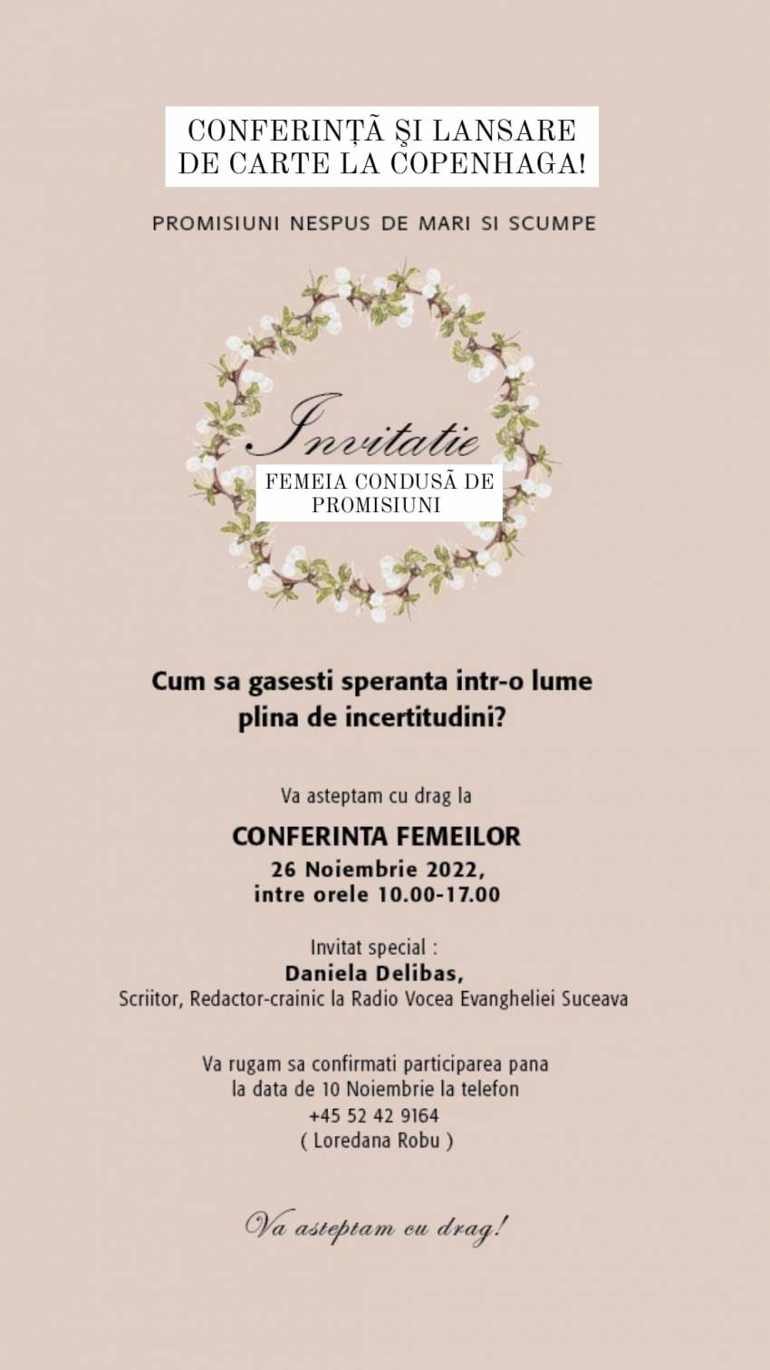 Conferințã şi lansare de carte la Copenhaga