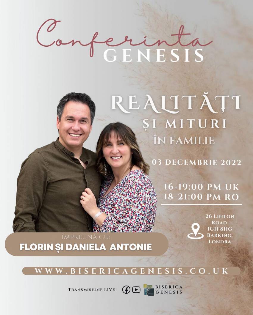 Conferință pentru familii cu Florin & Daniela Antonie la Biserica Genesis Londra
