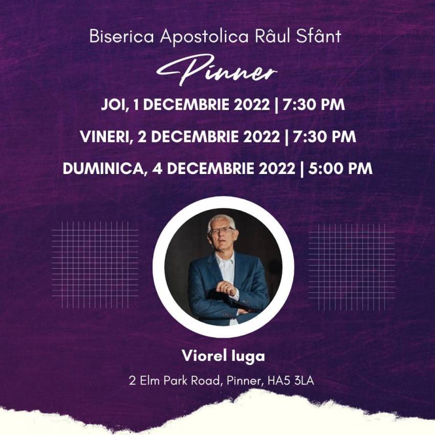 Viorel Iuga la Biserica Apostolică Râul Sfânt Londra