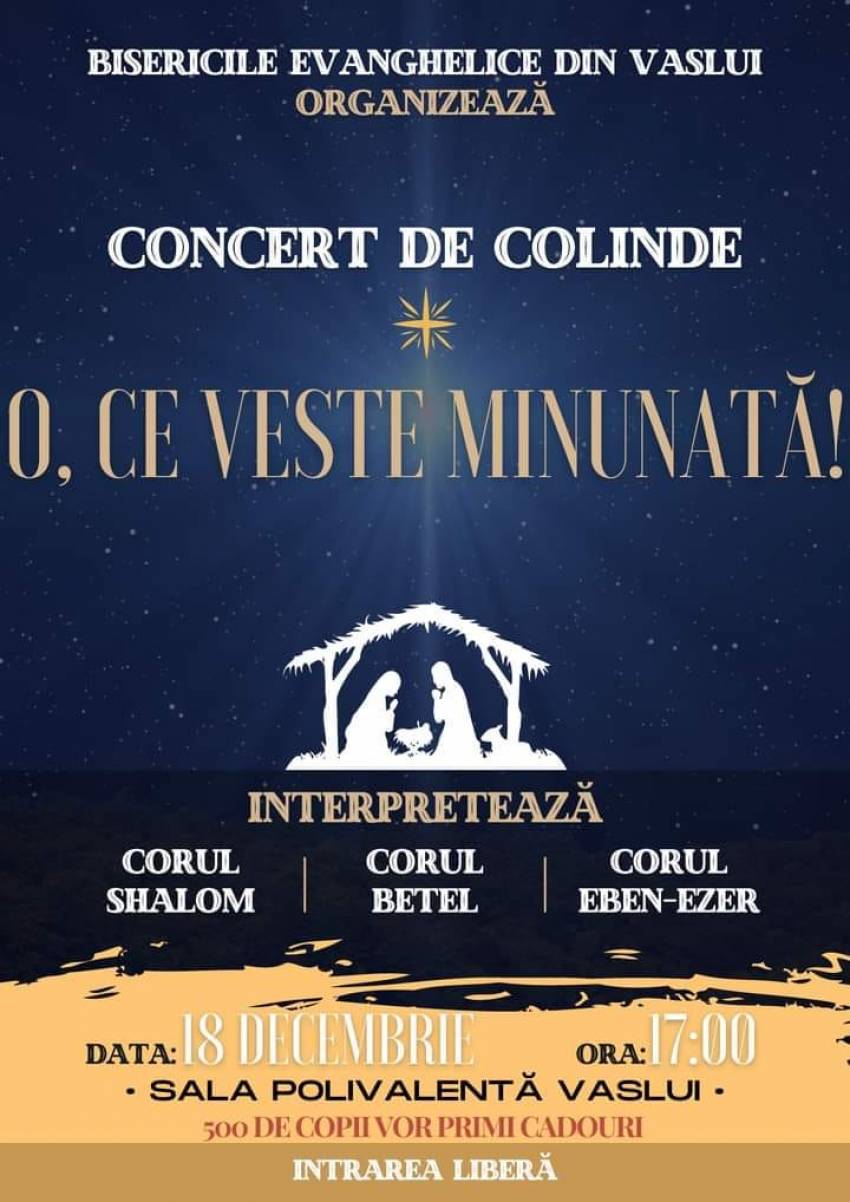 Concert de colinde la Sala Polivalentă Vaslui