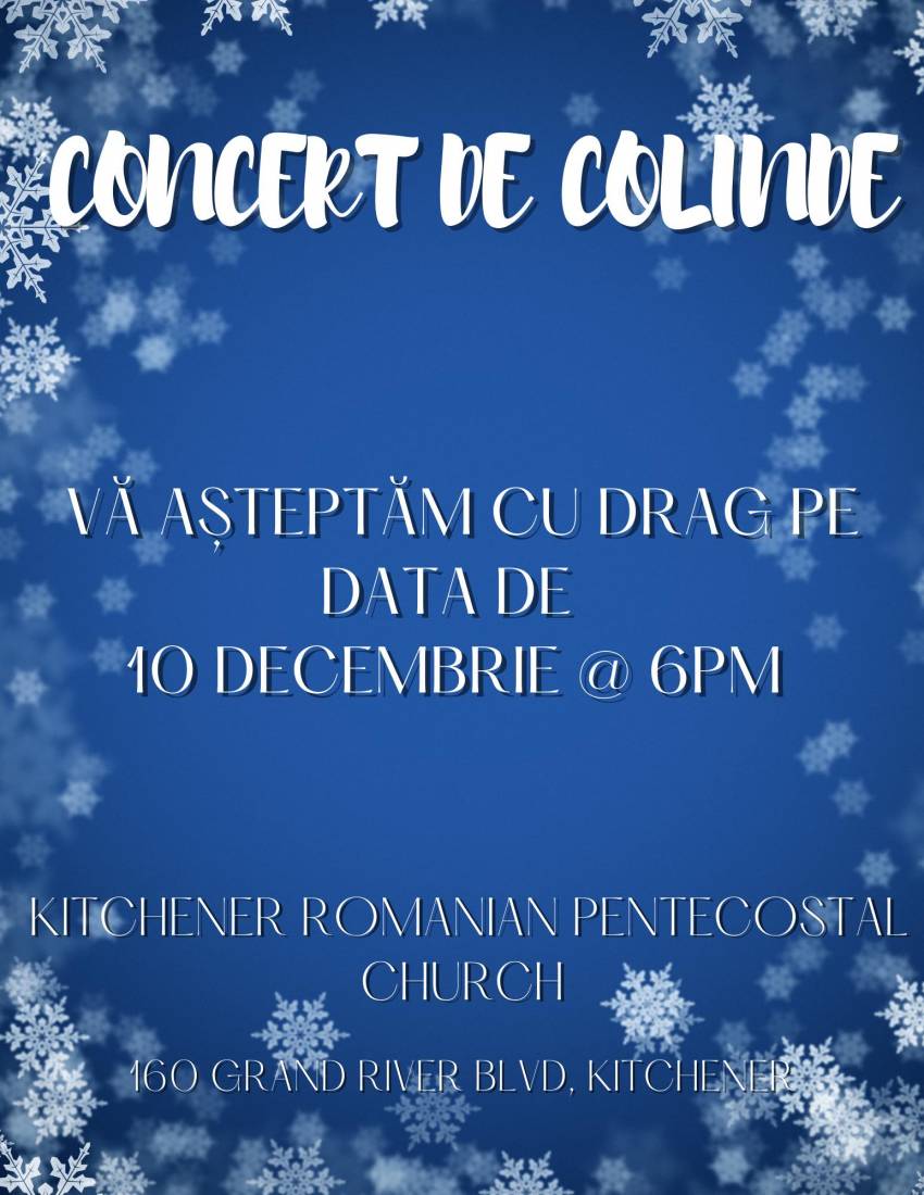Concert de colinde la Kitchener Romanian Pentecostal Church of God