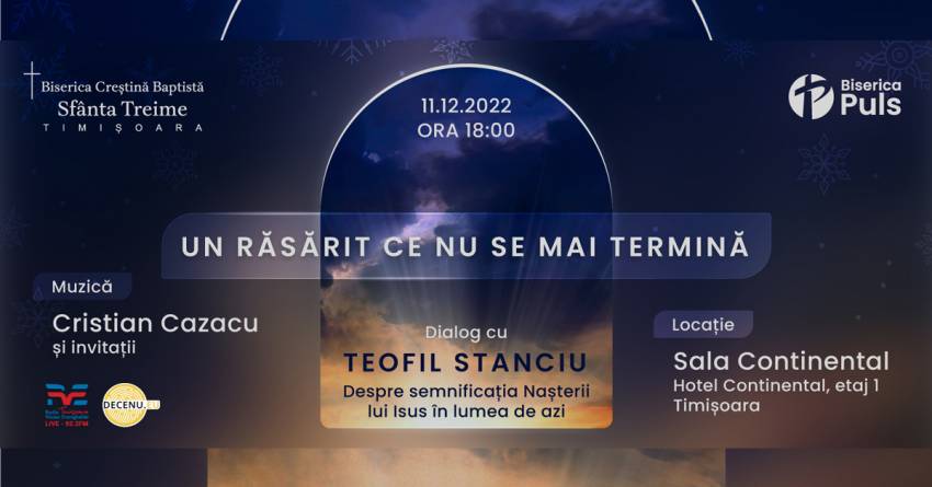 Dialog cu Teofil Stanciu la Hotel Continental Timișoara