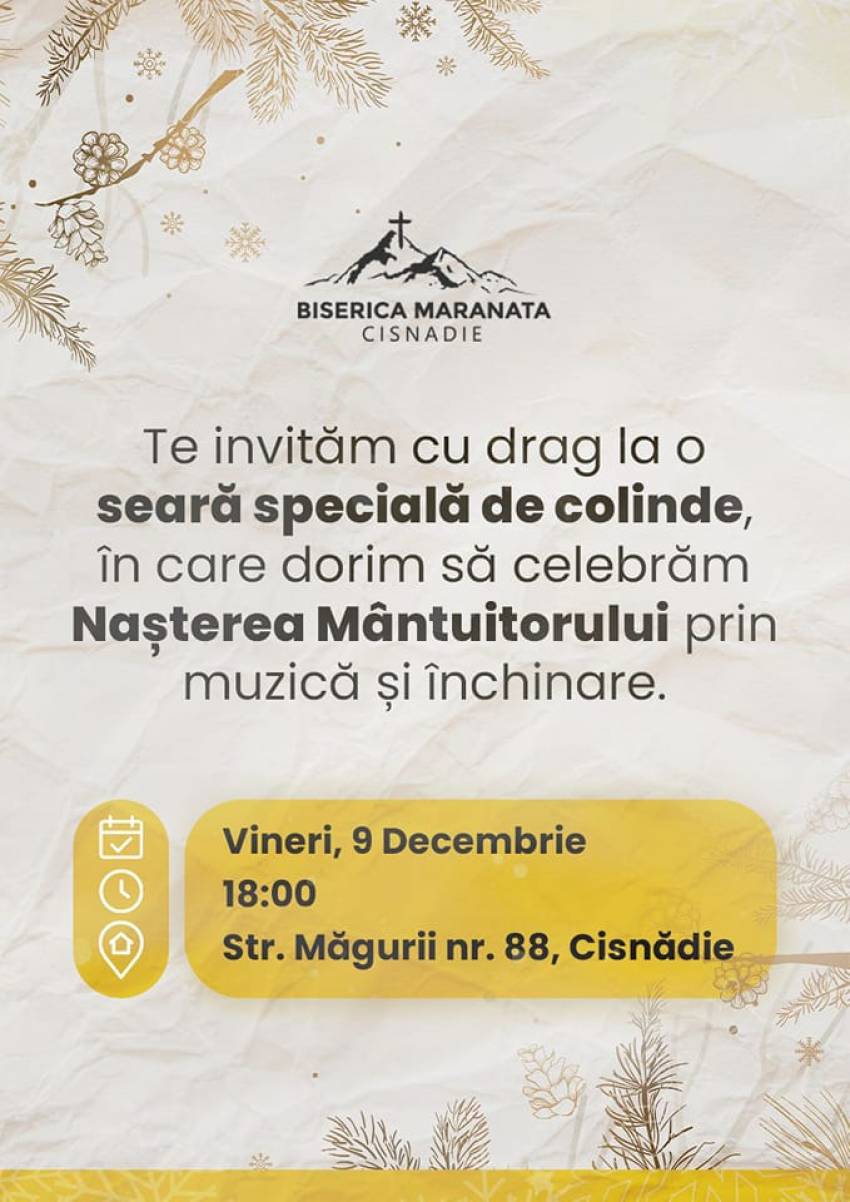 Seară de colinde la Biserica Maranata Cisnădie