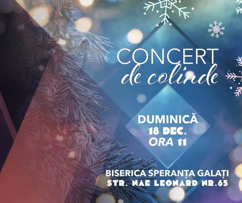 Concert de colinde la Biserica Speranța Galați