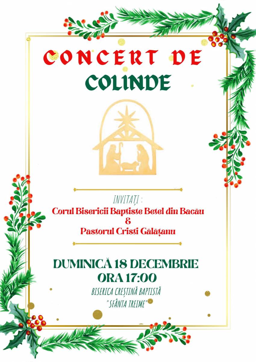 Concert de colinde la Biserica Sfânta Treime Bacău