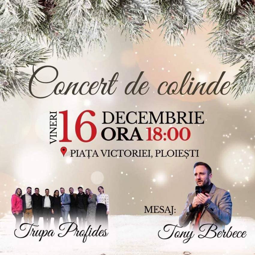 Concert de colinde în Piața Victoriei Ploiești