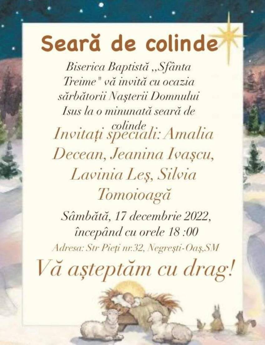 Seară de colinde la Biserica Sfânta Treime Negrești-Oaș