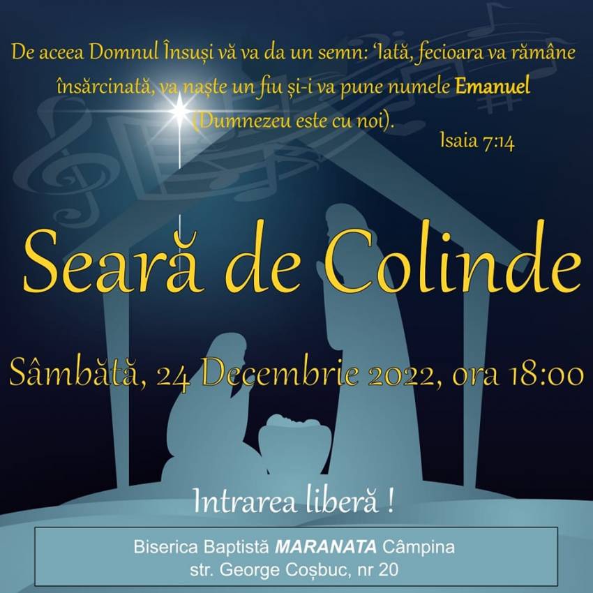 Seară de colinde la Biserica Maranata Câmpina