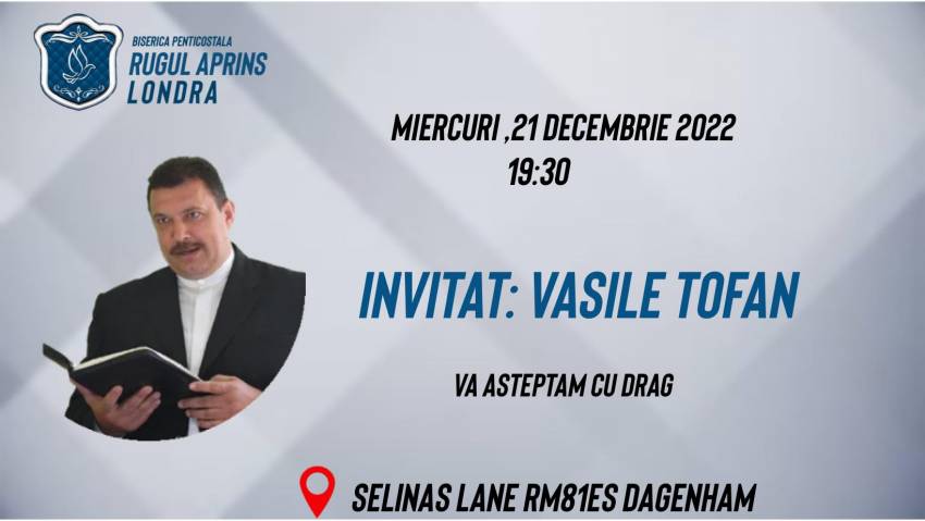 Vasile Tofan la Biserica Rugul Aprins Londra