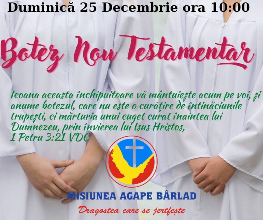 Botez la Biserica Agape Bârlad