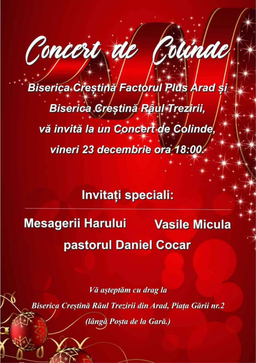 Concert de colinde la Biserica Râul Trezirii Arad