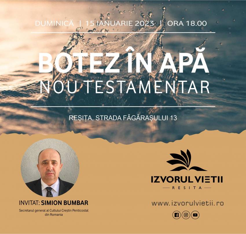 Botez la Biserica Izvorul Vieții Reșița ◉ Invitat: Simion Bumbar