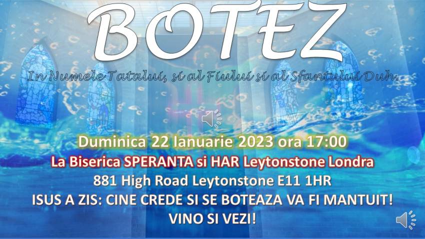 Botez la Biserica Speranța și Har Londra