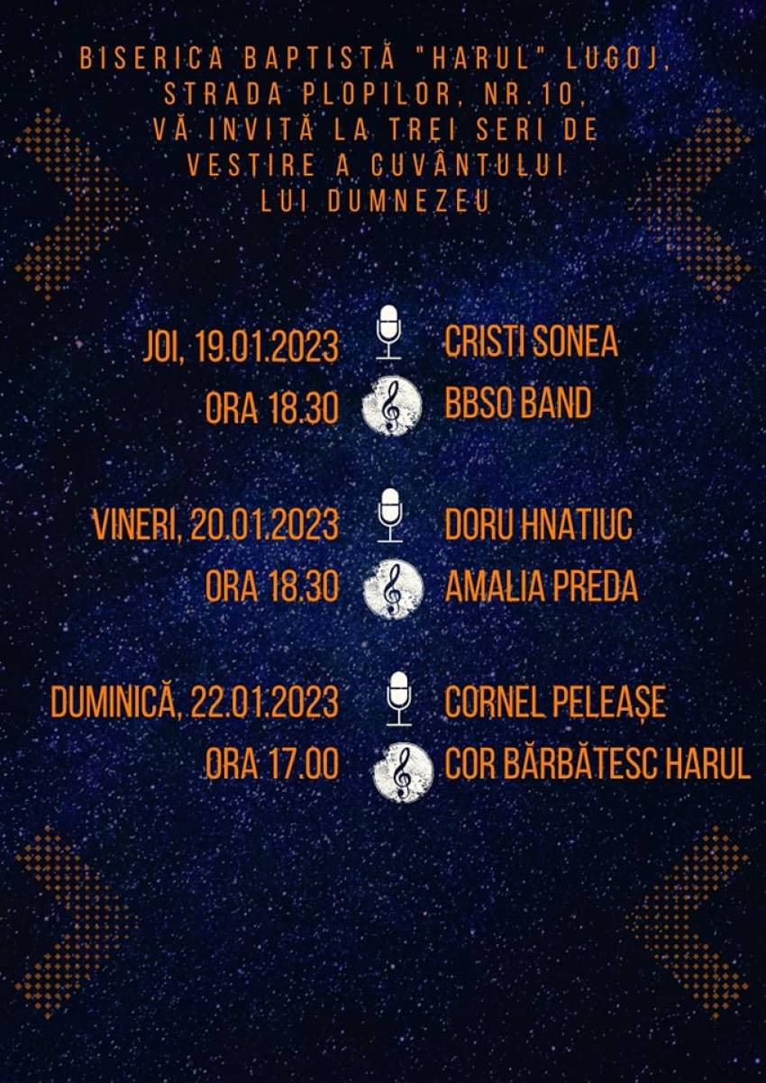 Seri de evanghelizare la Biserica Harul Lugoj