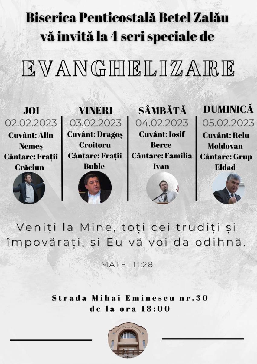 Seri de evanghelizare la Biserica Betel Zalău