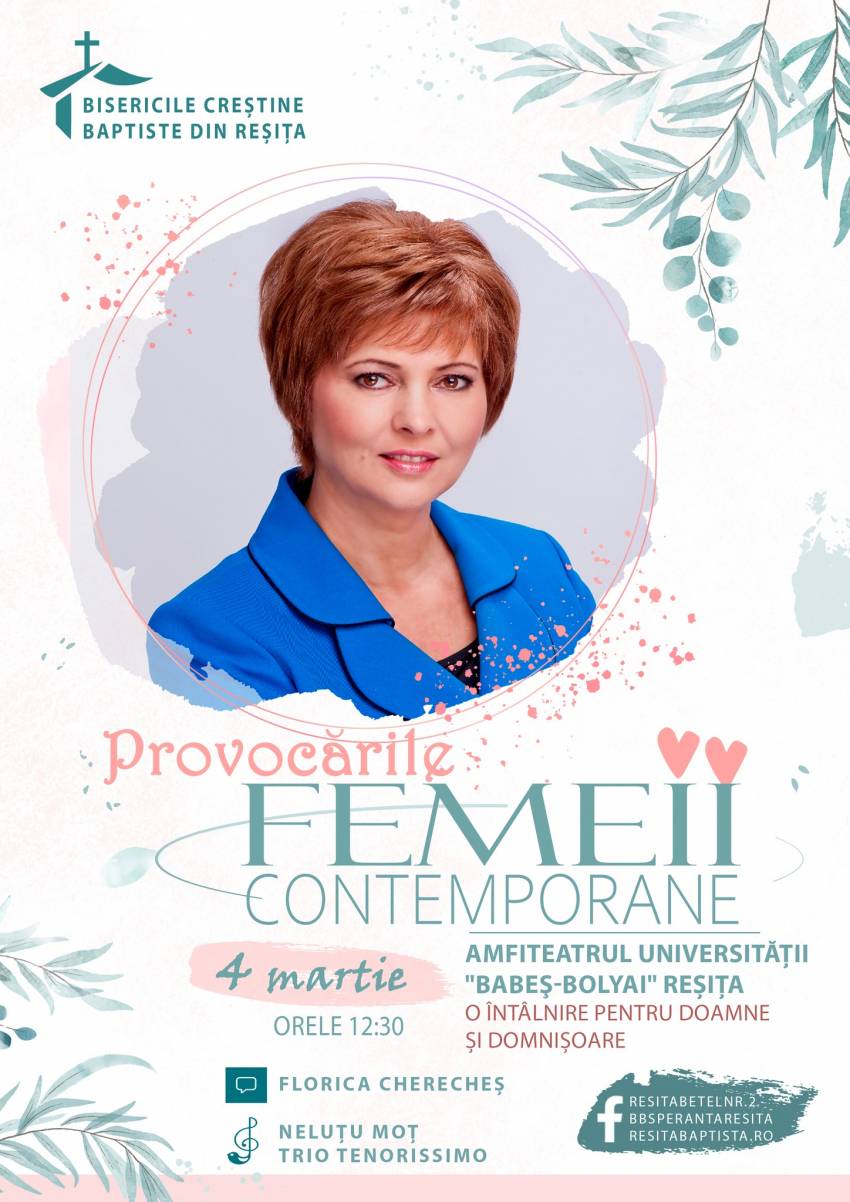 Întâlnire pentru femei cu Florica Cherecheș la Reșița