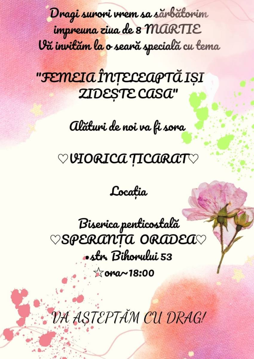 Conferință pentru femei la Biserica Speranța Oradea