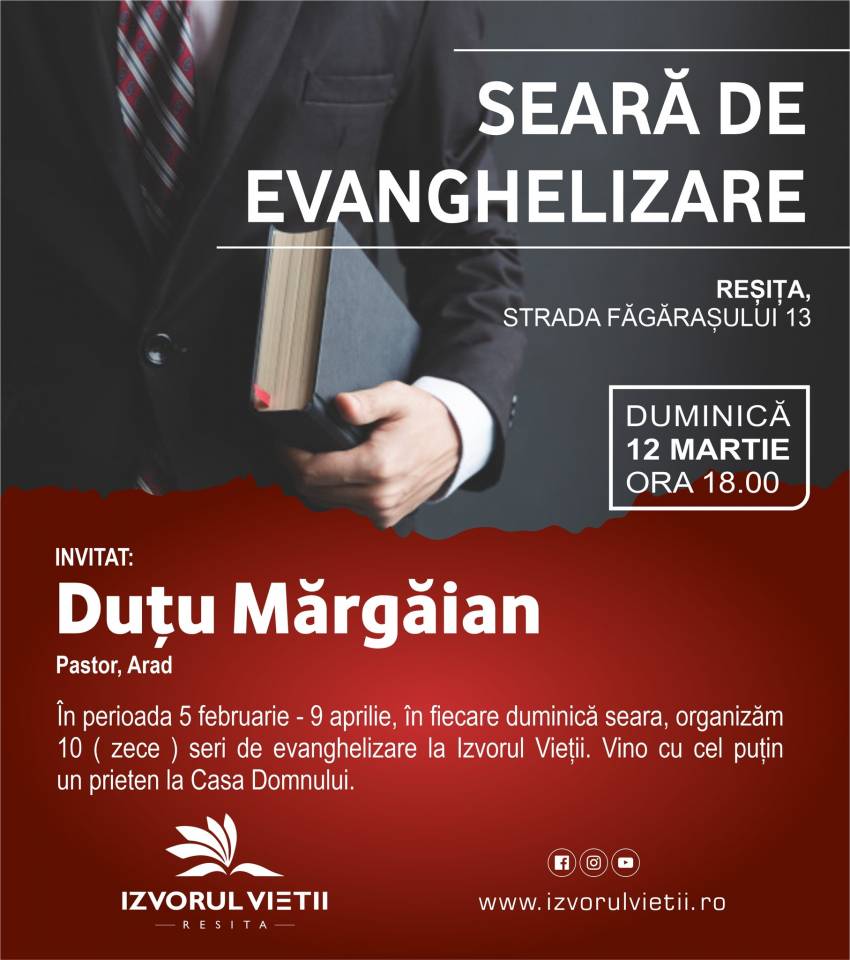 Duțu Mărgăian la Biserica Izvorul Vieții Reșita