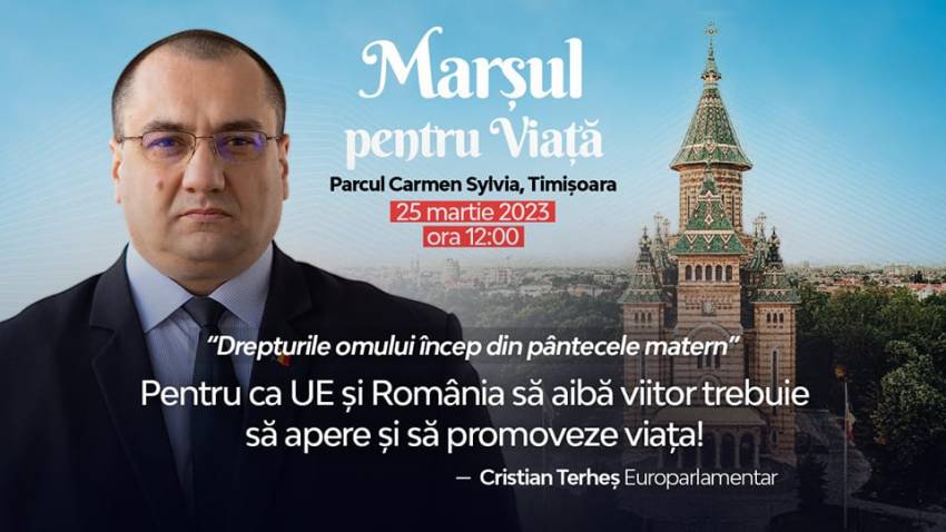 Cristian Terheș ◉ Voi fi prezent la Marșul pentru Viață din Timișoara...