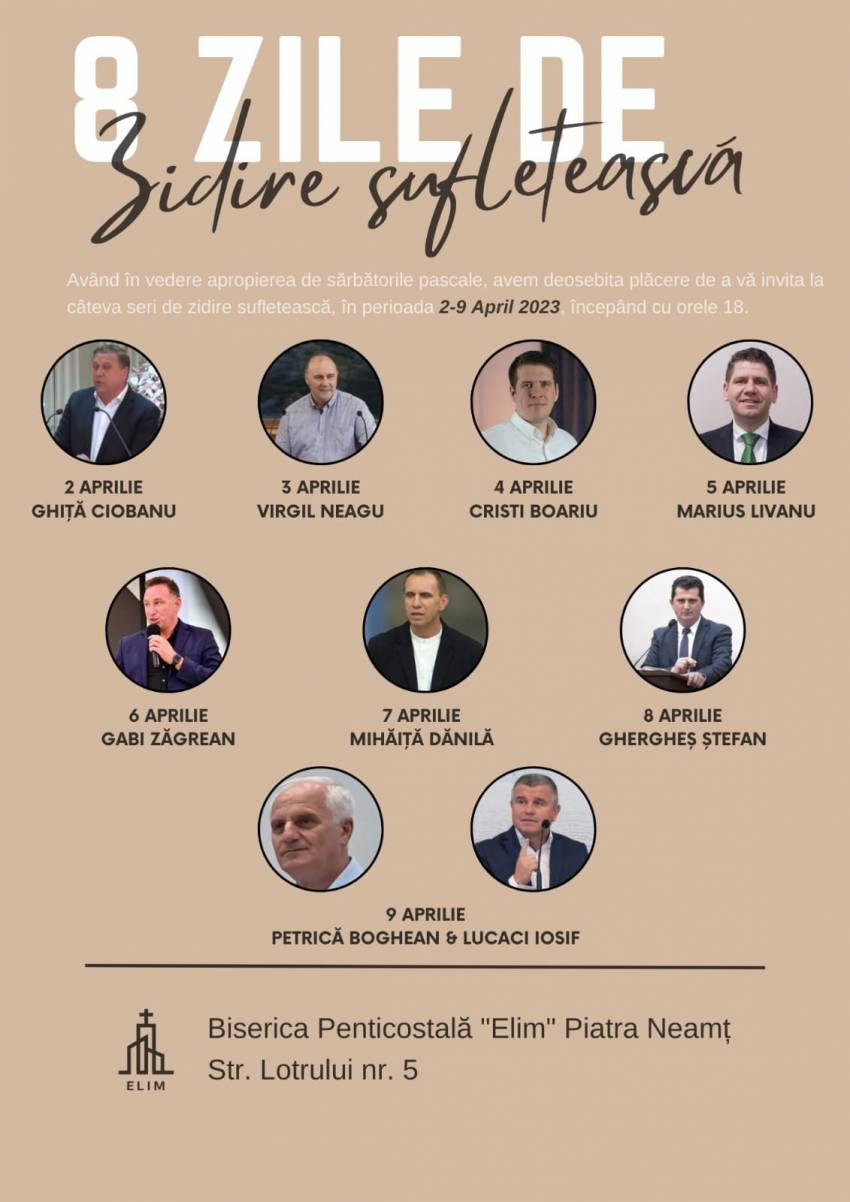 Seri de zidire sufletească la Biserica Elim Piatra Neamț