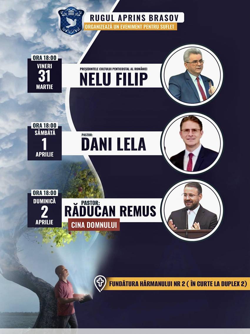 Seri de evanghelizare la Biserica Rugul Aprins Brașov