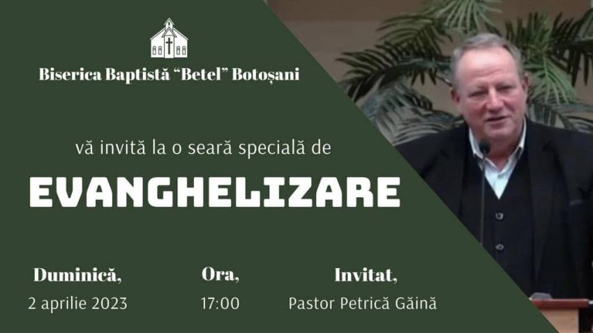 Petrică Găină la Biserica Betel Botoșani