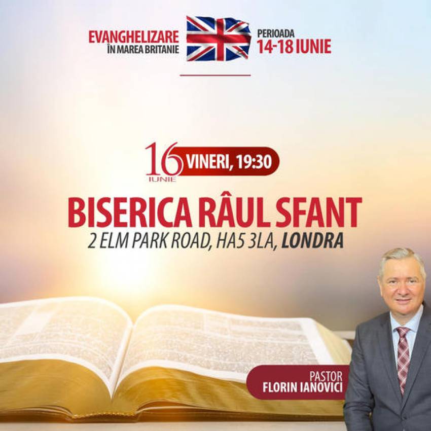 Florin Ianovici la Biserica Apostolică Râul Sfânt Londra