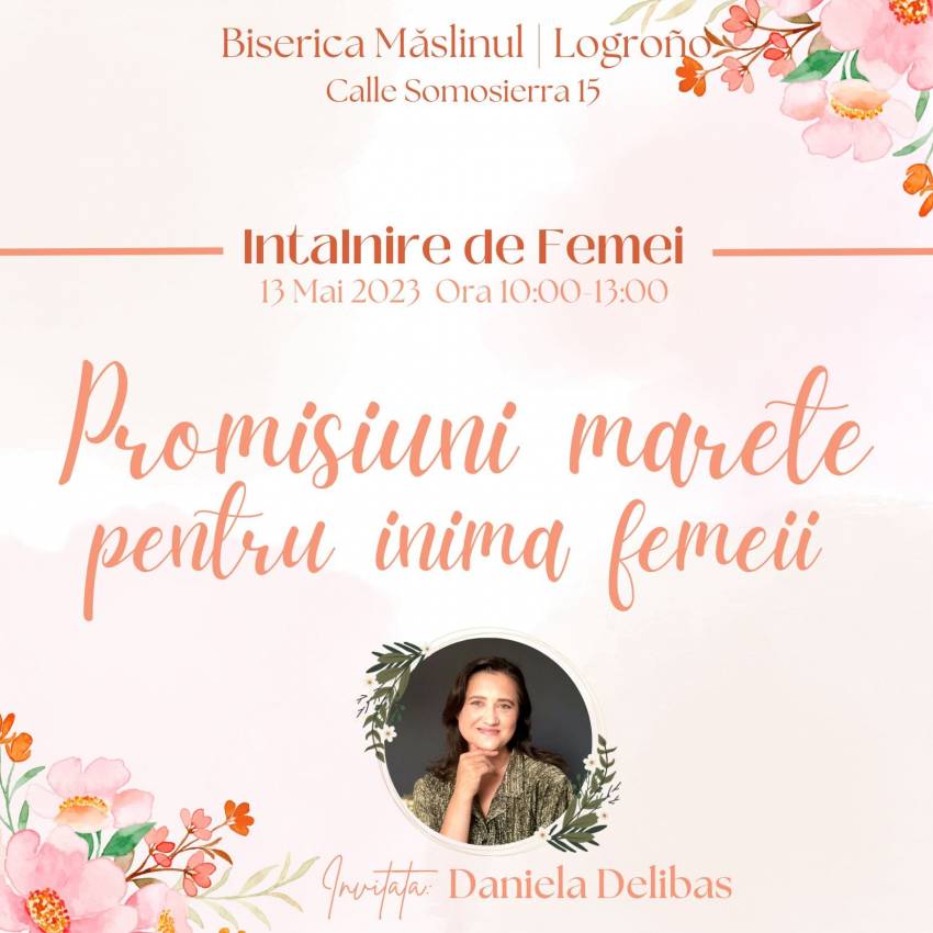 Conferință pentru femei cu Daniela Delibaş la Biserica Măslinul Logroño