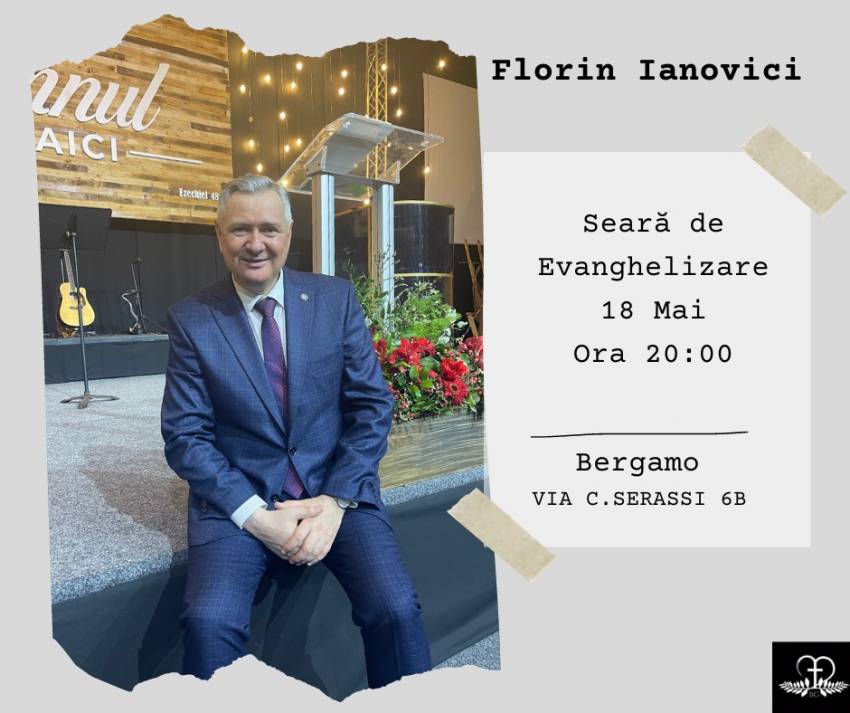 Seară de evanghelizare cu Florin Ianovici la Biserica Maranatha Bergamo