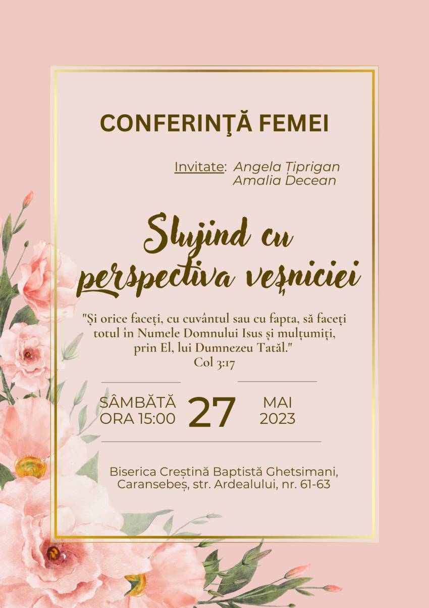 Conferință pentru femei la Biserica Ghetsimani Caransebeș