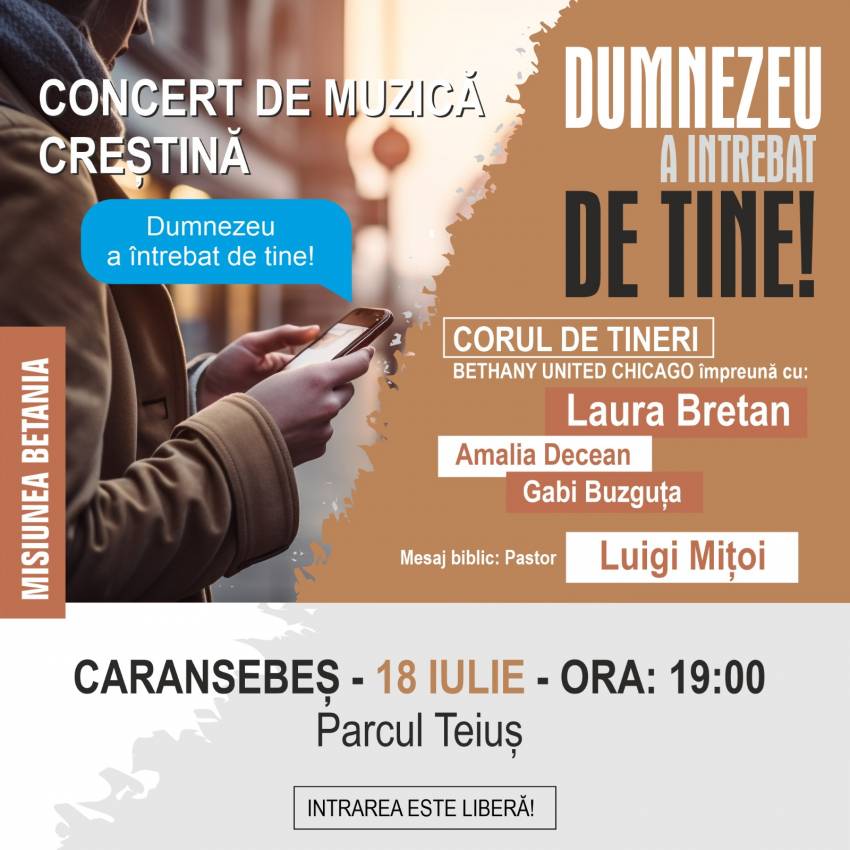 Misiunea Betania Chicago (Cor de tineri, Laura Bretan și Luigi Mițoi) în Parcul Teiuș Caransebeș