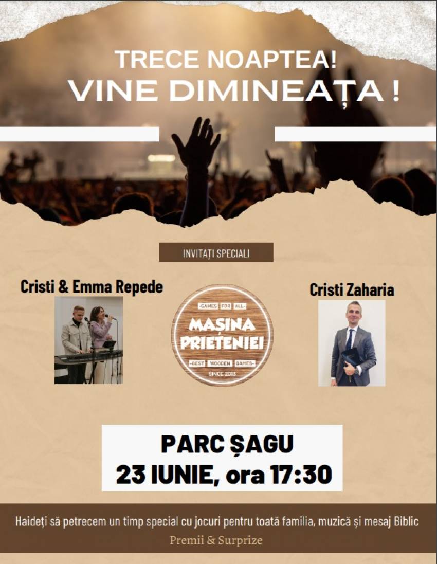 Evanghelizare cu Cristi Zaharia și Cristi & Emma Repede în Parc Şagu
