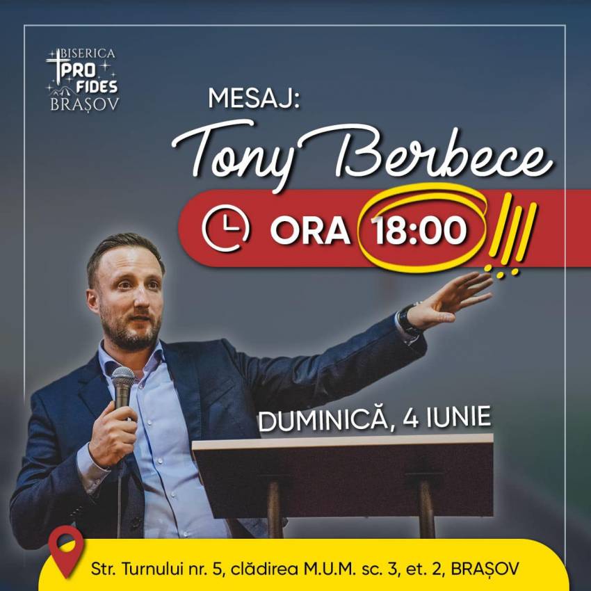 Tony Berbece la Biserica Profides Brașov