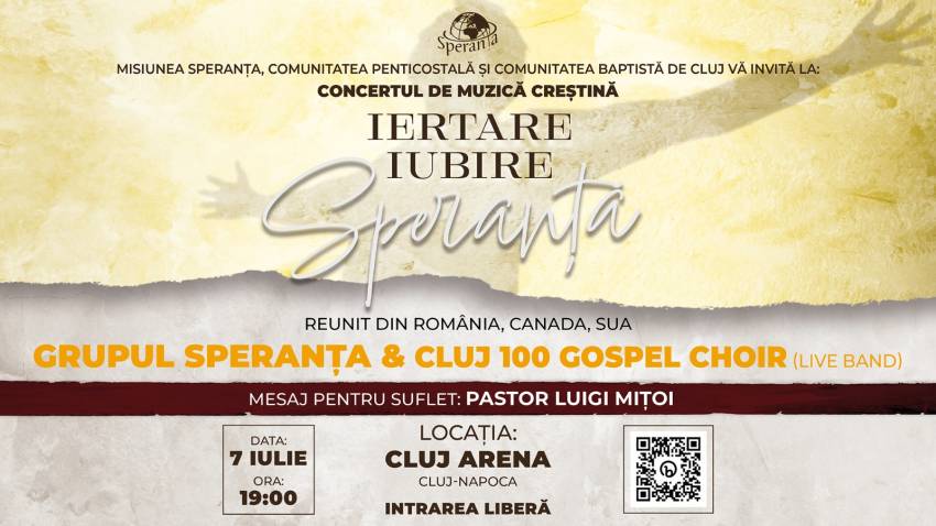 Concert Grupul Speranța & Cluj 100 Gospel Choir și Luigi Mițoi pe CLUJ ARENA