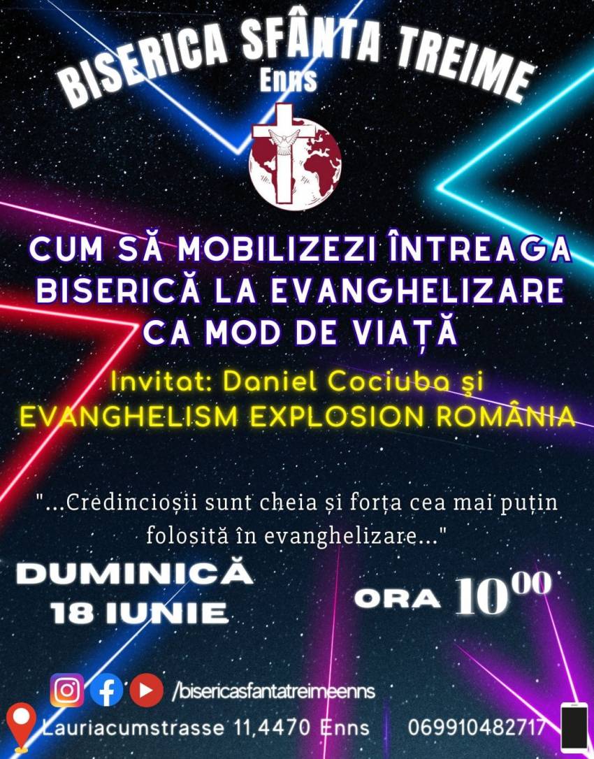 Daniel Cociuba & Evangelism Explosion International la Biserica Sfânta Treime Enns