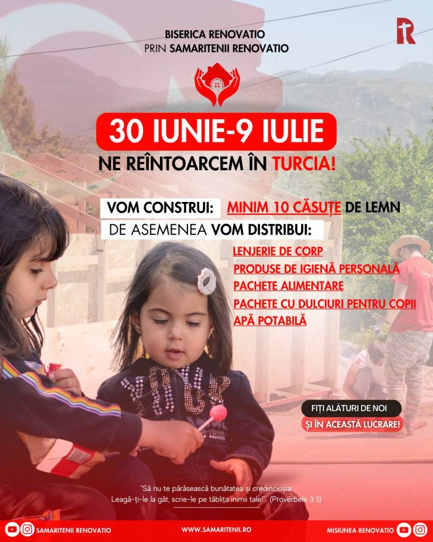 Samaritenii Renovatio: Cu ajutorul lui Dumnezeu, ne întoarcem în Turcia!
