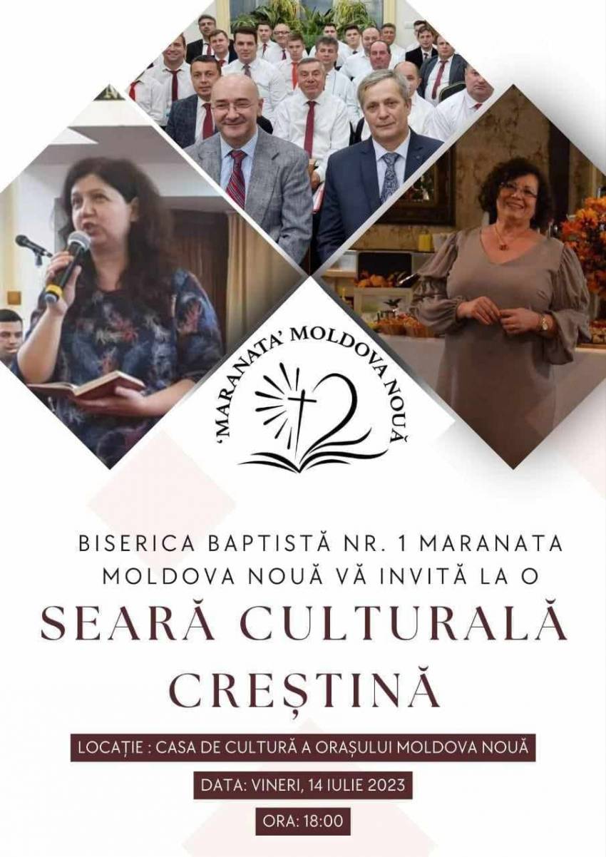 Seară Culturală Creștină la Casa de Cultură Moldova Nouă