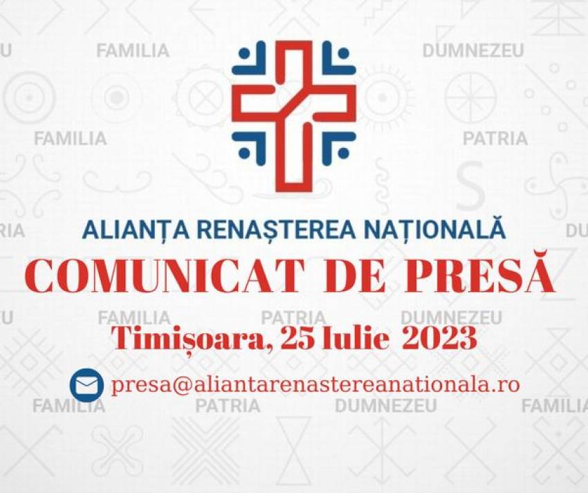 COMUNICAT DE PRESĂ AL PARTIDULUI ALIANȚA RENAȘTEREA NAȚIONALĂ CU PRIVIRE LA ALEGERILE EUROPARLAMENTARE DIN 2024