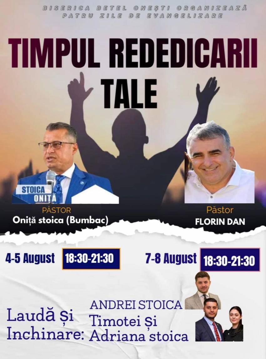 Seri de evanghelizare la Biserica Betel Onești