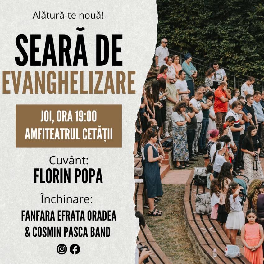 Seară de evanghelizare la Cetatea Oradea